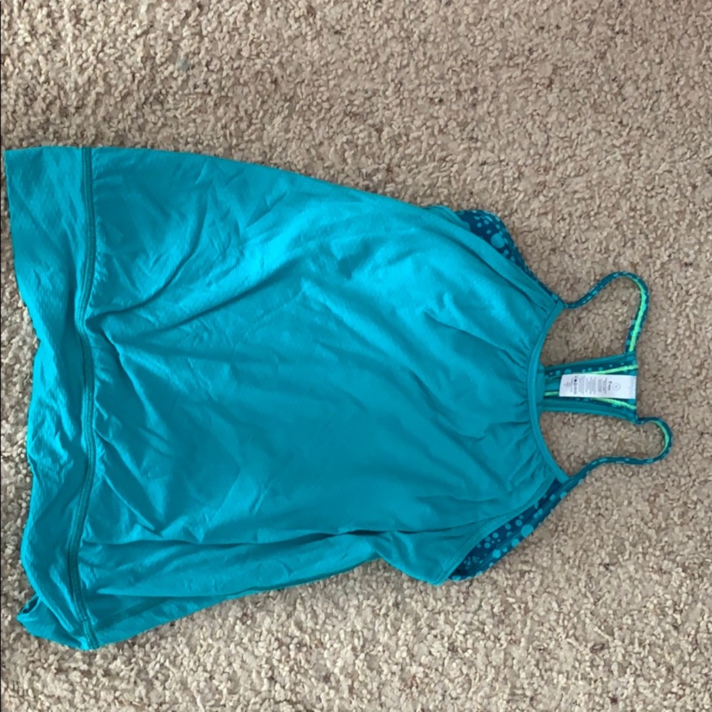 Blue ivivva workout/athletic tank top